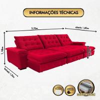 Sofá Coliseu Super Pillow 3,70m vermelho - 3