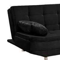 Sofá Cama Valencia 3 Lugares Reclinável Corano Preto - Speciale Home Preto