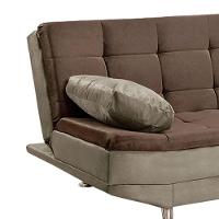 Sofá Cama Valencia 3 Lugares Reclinável Veludo Marrom Chocolate E Marrom Castor - Speciale Home Marrom - 5