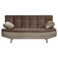 Sofá Cama Valencia 3 Lugares Reclinável Veludo Marrom Chocolate E Marrom Castor - Speciale Home Marrom - 6