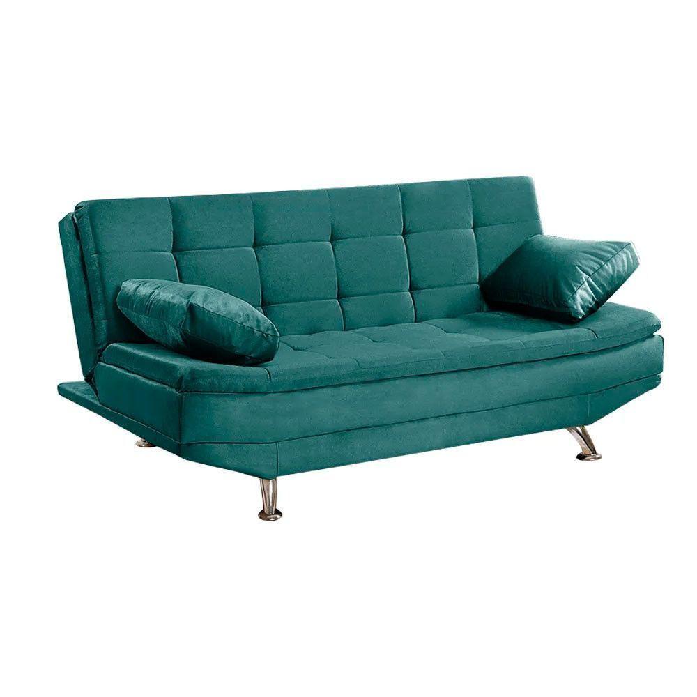 Sofá Cama Valencia 3 Lugares Reclinável Turquesa - Speciale Home Turquesa - 1