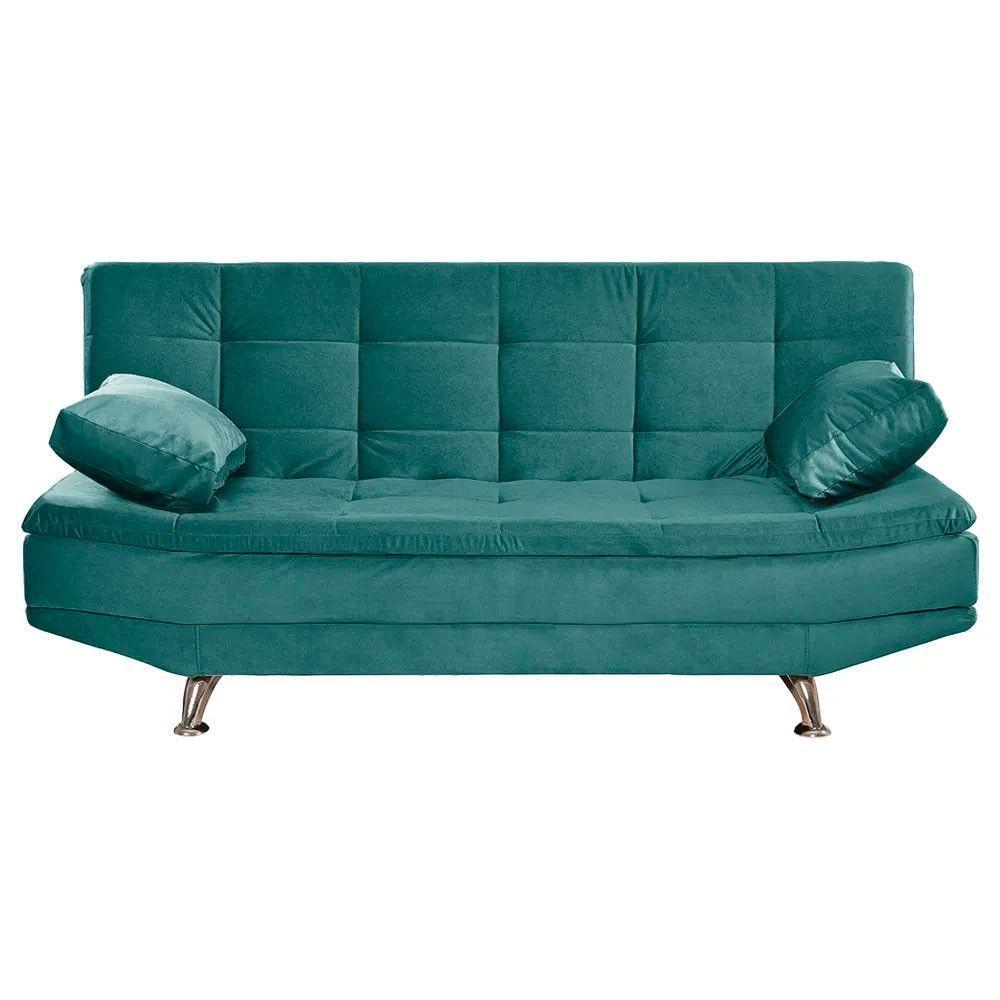 Sofá Cama Valencia 3 Lugares Reclinável Turquesa - Speciale Home Turquesa - 6