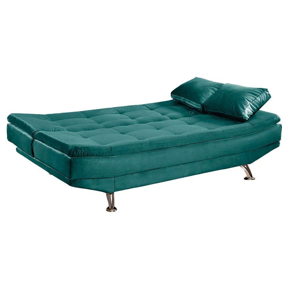 Sofá Cama Valencia 3 Lugares Reclinável Turquesa - Speciale Home Turquesa - 7