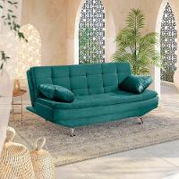 Sofá Cama Valencia 3 Lugares Reclinável Turquesa - Speciale Home Turquesa - 8