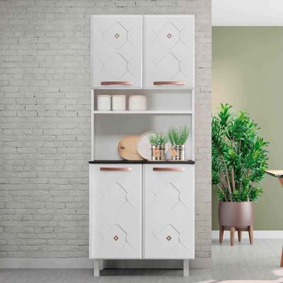 Paneleiro Armário De Cozinha Aço 80cm Com 4 Portas Multimóveis Cr20529 Branco