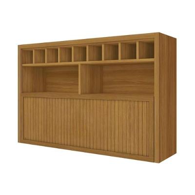 Armário Aéreo Imperatriz 120cm 1 Porta Nichos E Adega 100% Mdf Freijó