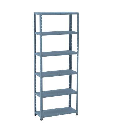 Estante De Estrutura Metálica Com 6 Prateleiras 175cm(a) Com Reforço Azul Delrei