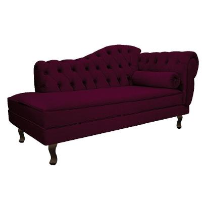 Diva Recamier Diana 185cm Lado Esquerdo Suede Bordô