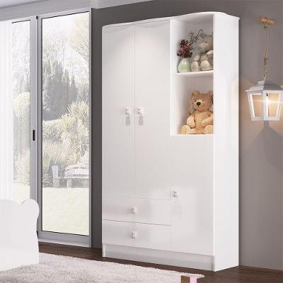 Roupeiro Infantil Em Mdp 15mm Com 3 Portas Percasa Branco