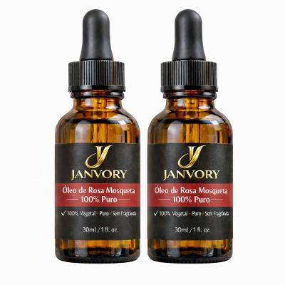 Kit com 2 Óleos de Rosa Mosqueta 100% Puros 30Ml Cada (60 Ml No Total)