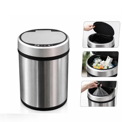 Lixeira Automatica Inox Cesto Lixo Sensor Grande 8 Litros Inteligente Luxo Banheiro Cozinha Vintage Luxo