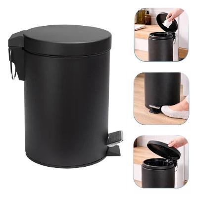 Lixeira Preta Inox Cesto Lixo Pedal 12 Litros Black Grande Cozinha Banheiro Lavabo Luxo