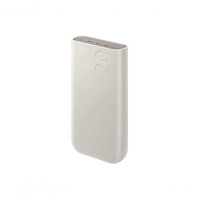 Carregador Portátil Power Bank 20.000mAh Samsung 3 Portas USBC Super Rápido 45W Bege 402 Gramas EBP4520