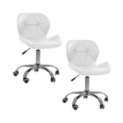 Kit 02 Cadeiras Office Eiffel Slim Ajustável Oficial Branco