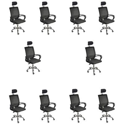 Kit 10 Cadeiras Escritório Oficial Secretária Roma Com Apoio