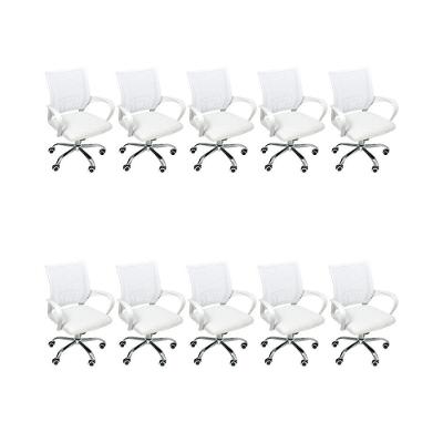 Kit 10 Cadeiras Escritório Oficial Begônia Ergonômico Branco