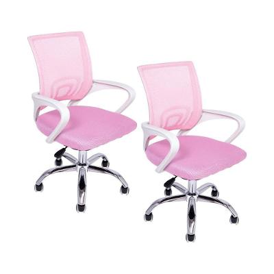 Kit 2 Cadeiras De Escritório Begonia Ergonômico Rosa