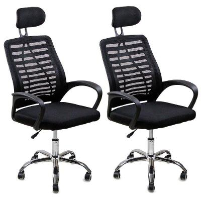 Kit 2 Cadeiras Escritório Oficial Diretor Tela Mesh Encosto