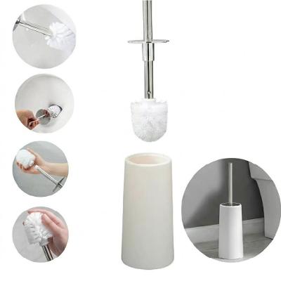 Escova Sanitaria Branca Inox Vassoura Banheiro Suporte Vassourinha Privada Limpar Vaso