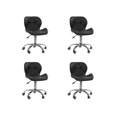 Kit 4 Cadeiras Office Eiffel Slim Ajustável Oficial Preta