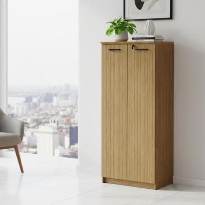 Armário De Escritório 2 Portas Com Chave 70cm Multimóveis Cr25345 Amêndoa