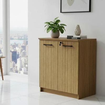 Balcão De Escritório 2 Portas Com Chave 70cm Multimóveis Cr25344 Amêndoa