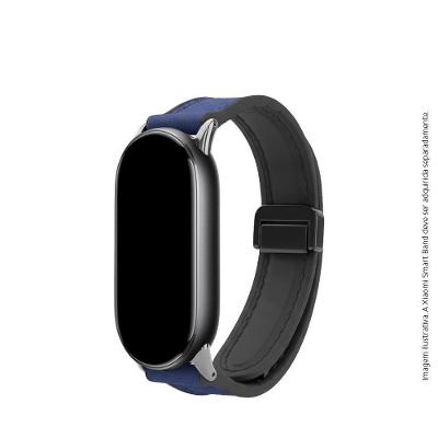 Bracelete De Couro C/ Fecho Magnético P/ Xiaomi Band 8/9/10