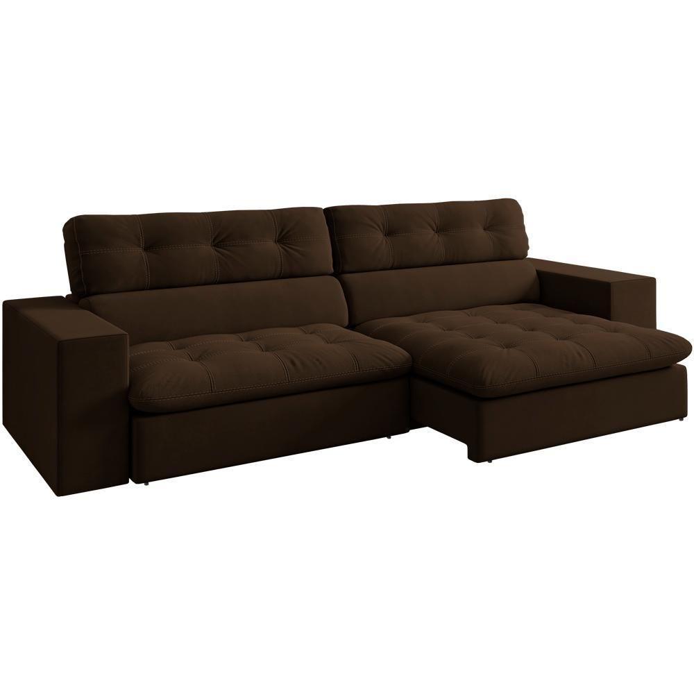 Sofa Retratil E Reclinavel 3 Lugares 246 Cm Eldorado Sl 942 Veludo Moll Sl 942 - 1