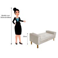 Recamier Baú Félix King Size 195cm Suede Bege