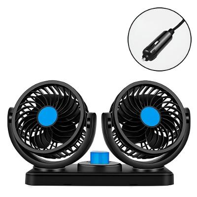 Mini Ventilador Duplo Automotivo Ajustável Painel Carro azul