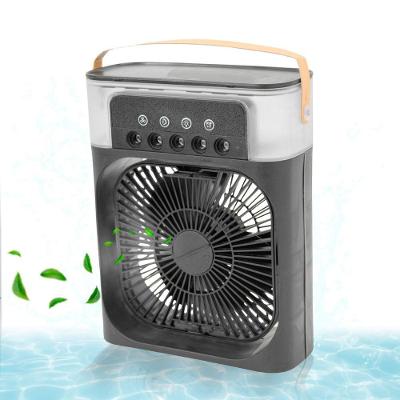 Mini Ventilador Climatizador 3 Em 1 Com Umidificador E Luz Led – Usb, Portátil, Silencioso De Mesa Preto