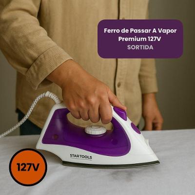 Ferro De Passar A Vapor Premium 110V - Roxa