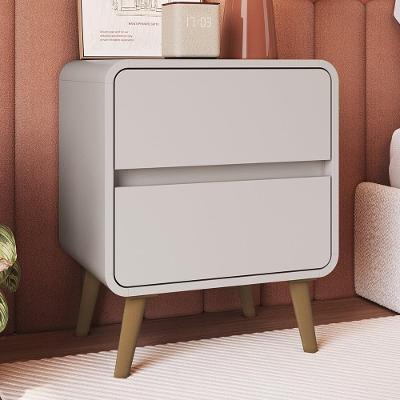 Mesa Cabeceira Quarto 47cm 2 Gavetas Nuvia Bege C06 - Mpozenato