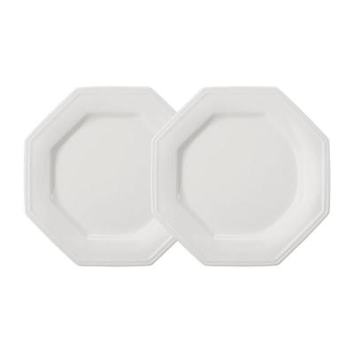 Jogo 2 Pratos Rasos Prisma Brancos 28 Cm Porcelana Schmidt