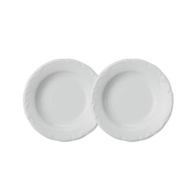 Jogo 2 Pratos Fundos Pomerode Brancos 24 Cm Porcelana Schmidt