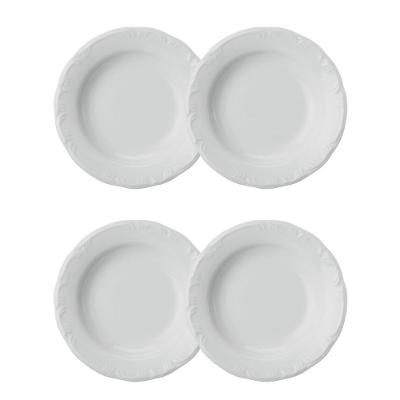 Jogo 4 Pratos Fundos Pomerode Brancos 24 Cm Porcelana Schmidt