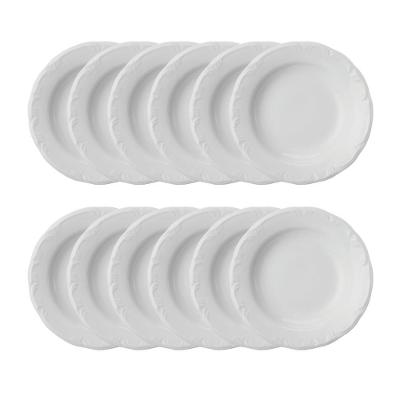Jogo 12 Pratos Fundos Pomerode Brancos 24 Cm Porcelana Schmidt