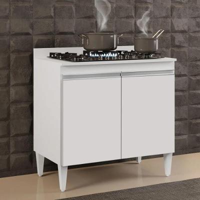 Balcão Para Cooktop 80cm 2 Portas Flórida Branco - Lumil Móveis