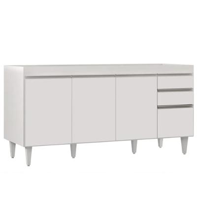 Balcão Gabinete 160cm Sem Tampo 4 Portas 2 Gavetas Arkansas Branco - Lumil Móveis