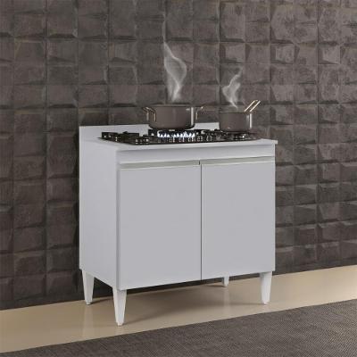 Balcão De Cozinha Para Cooktop 80cm Flórida Cinza Claro - Lumil