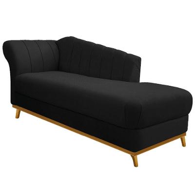 Recamier Vanessa 160cm Lado Direito Suede Preto Doce Sonho