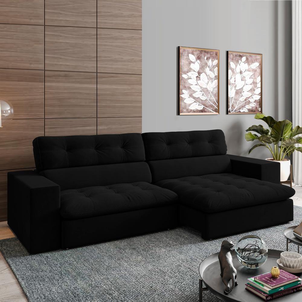 Sofa Retratil E Reclinavel 3 Lugares 246 Cm Eldorado Sl 944 Veludo Moll Sl 944 - 10