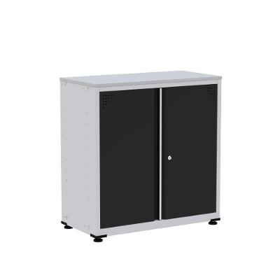 Armário De Aço Alto Para Escritório Linha Aço 842x800x400 - Ap406 Cinza/preto