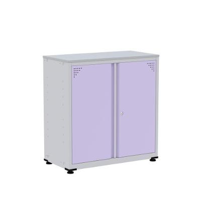 Armário De Aço Alto Para Escritório Linha Aço 842x800x400 - Ap406 Cinza/lilas