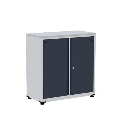 Armário De Aço Alto Para Escritório Linha Aço 842x800x400 - Ap406 Cinza/azul Delrei