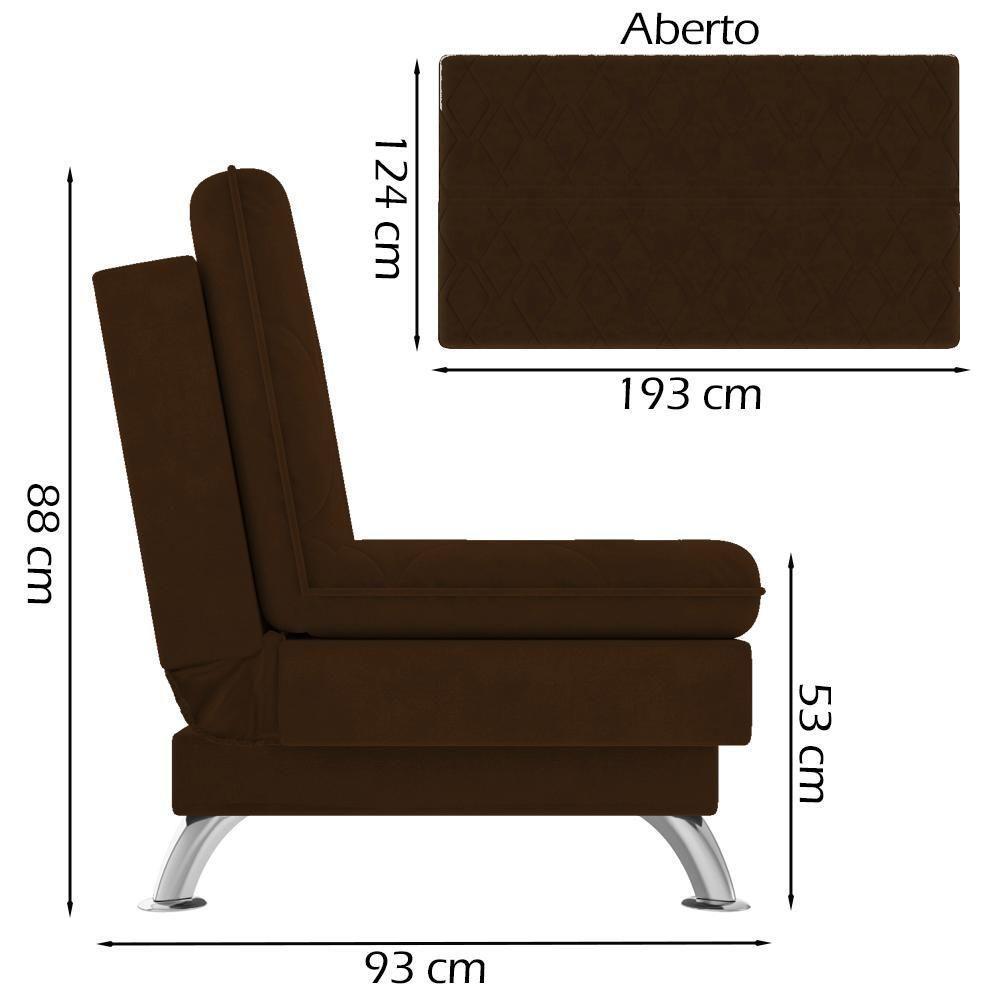 Sofa Cama 3 Lugares 193 Cm Eva Veludo Sl 942 Moll Sl 942 - 7