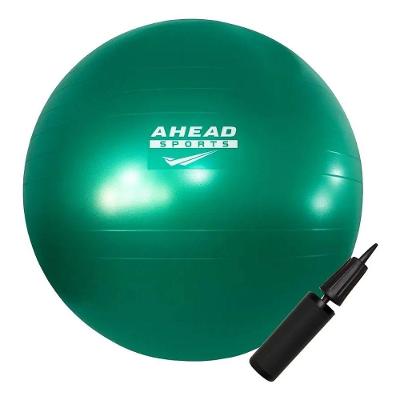 Bola De Pilates 75cm Ahead Sports As1225c Verde Com Bomba Anti Estouro Superfície Antiderrapante