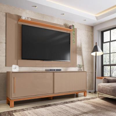 Bancada Rack Com Painel Para Tv Até 65 Polegadas Jace Cinza