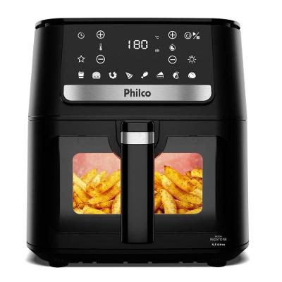 Air Fryer Philco PAF95A 9,5L 1800W Digital Visor Glass Cesto Cerâmico Preto 110V