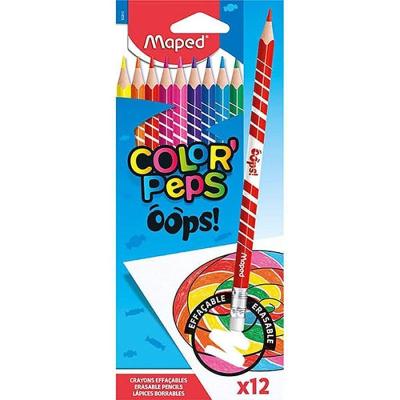 Kit Lápis De Cor Apagável Color´peps 12 Cores + Lápis De Cor Jumbo Rainbow
